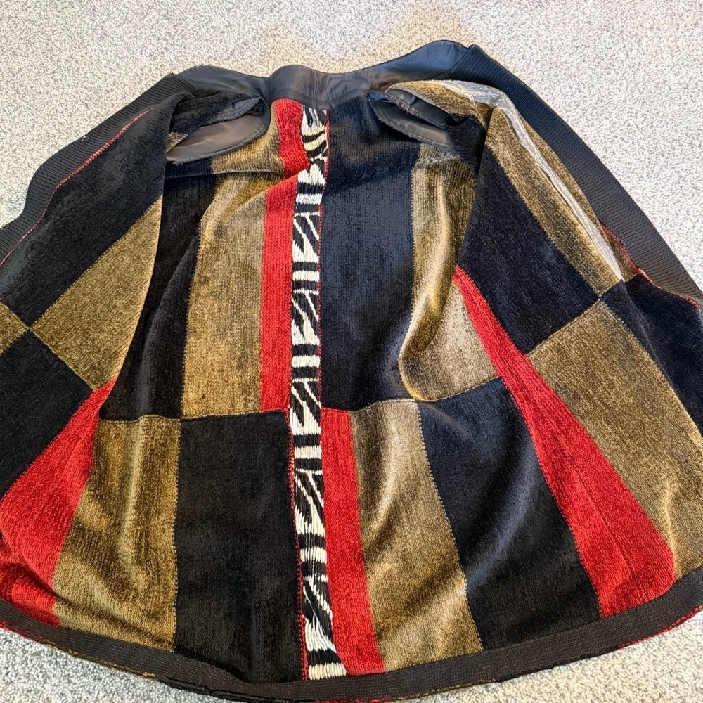 Mina Norton New York Wearable Art/Artsy/Art To Wear Chenille Cardigan Women’s L - Picture 8 of 9